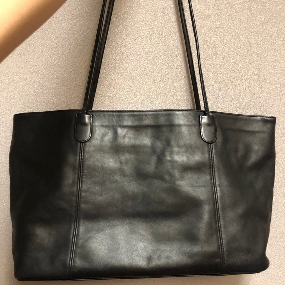 Coach Black Leather Tote Bag